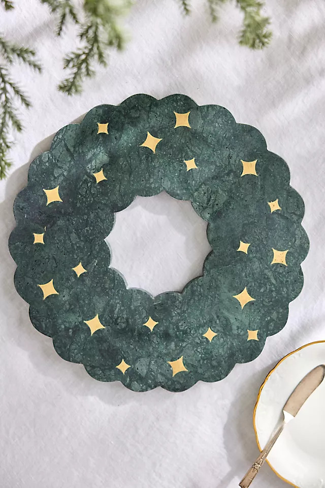 Marble Wreath Serving Board | Anthropologie (US)
