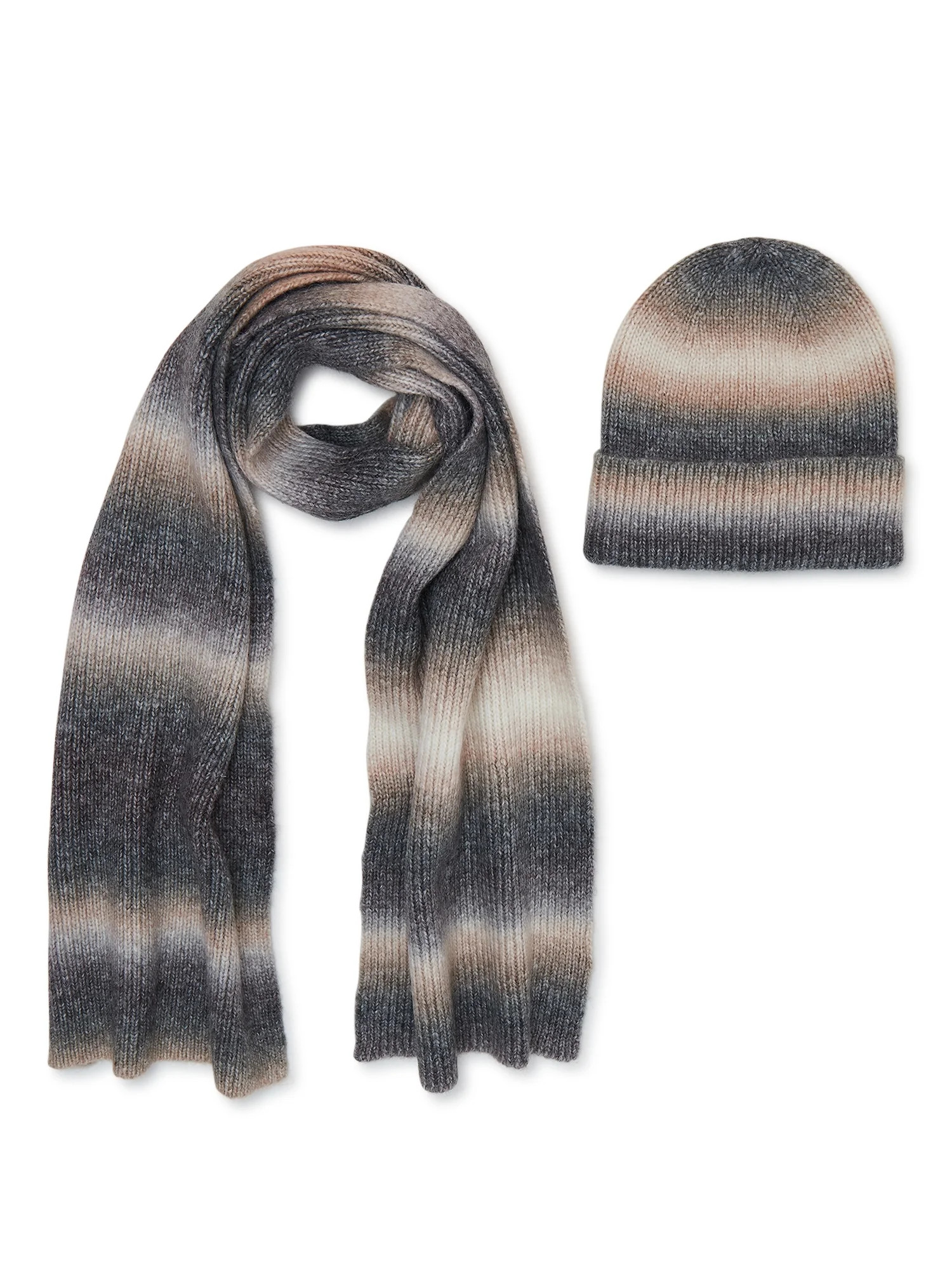 Time and Tru Women's Ombre Hat and Scarf Set, 2-Piece | Walmart (US)