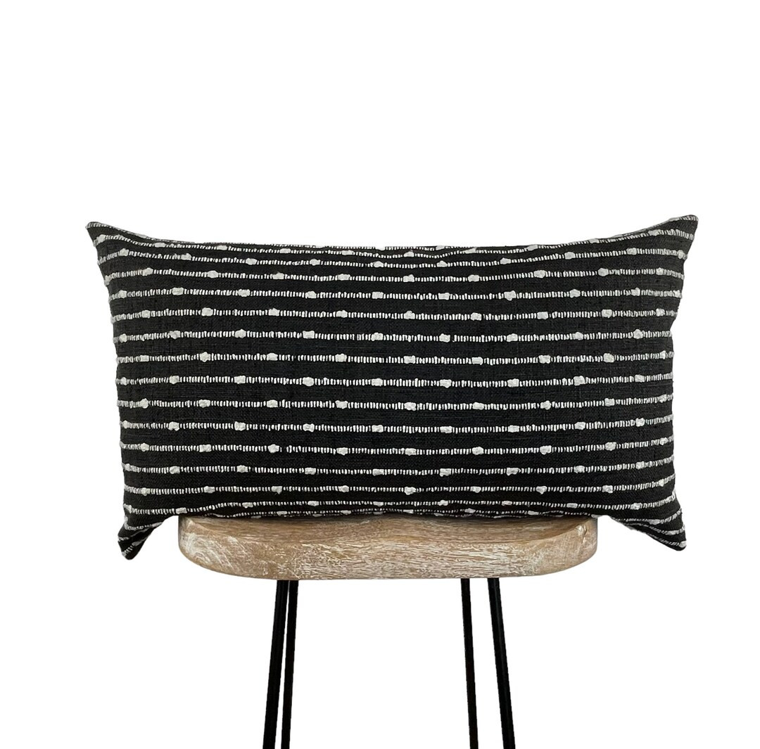 Textured Lumbar Pillow Cover, Black/white 12x24, 12x48, 14x24, 14x48 Lumbar Pillows, Home Decor L... | Etsy (US)