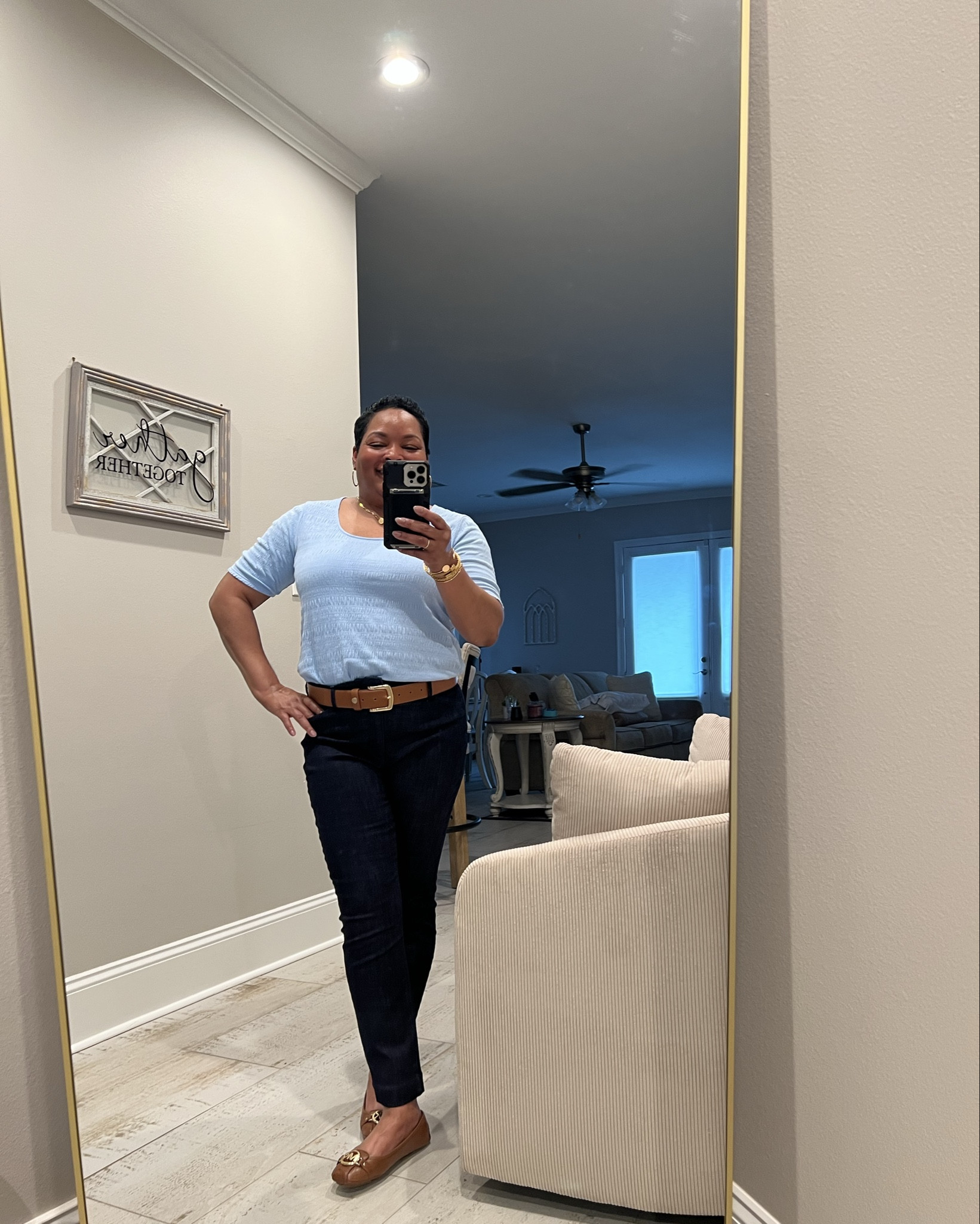 When light and dark blue come together for the perfect outfit 💙

#LTKootd #LTKdayinmylife #LTKOver40