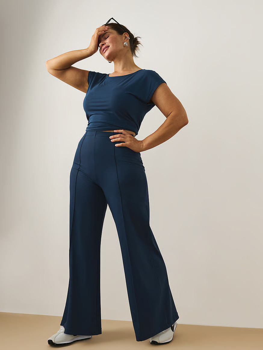 Buy VSX Elevate™ Ultra Wide-Leg Pant, Impact Blue - Order Bottoms online - Victoria's Secret US | Victoria's Secret (US / CA )