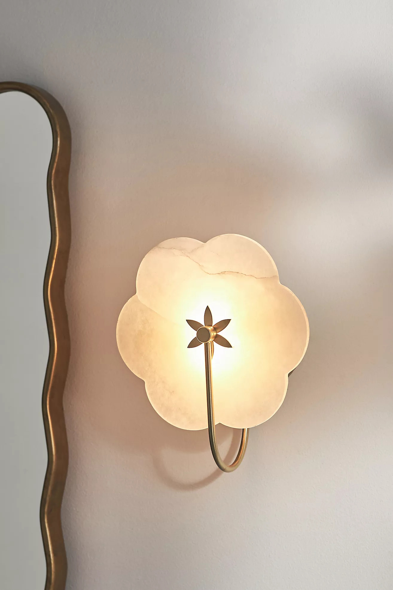 Leela Flower Alabaster Bath Sconce Wall Light | Anthropologie (US)