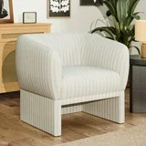 Beautiful Small Space Accent Chair by Drew Barrymore, Beige and White Linen | Walmart (US)
