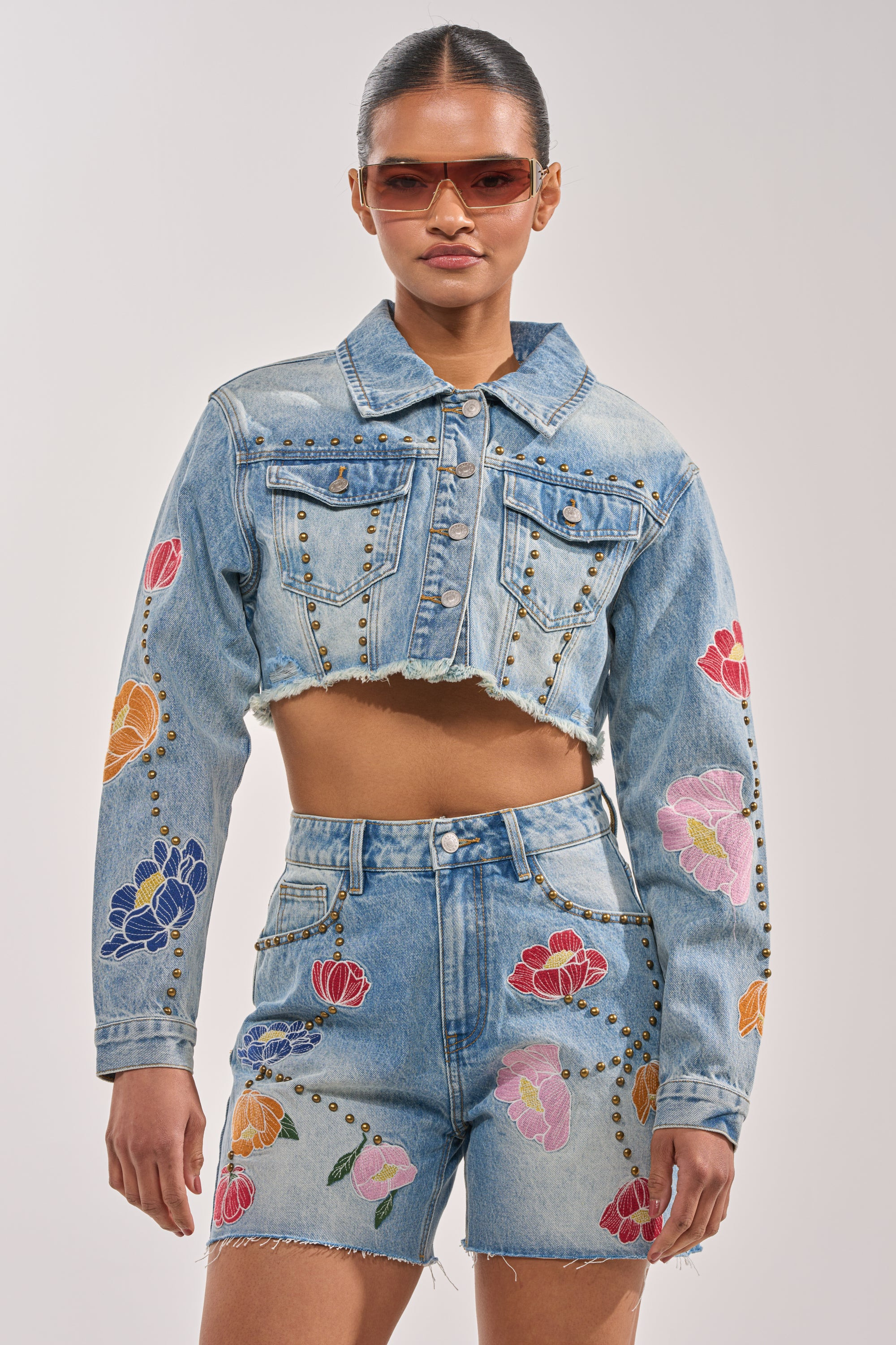 LOTTIE EMBROIDERED DENIM JACKET | AKIRA
