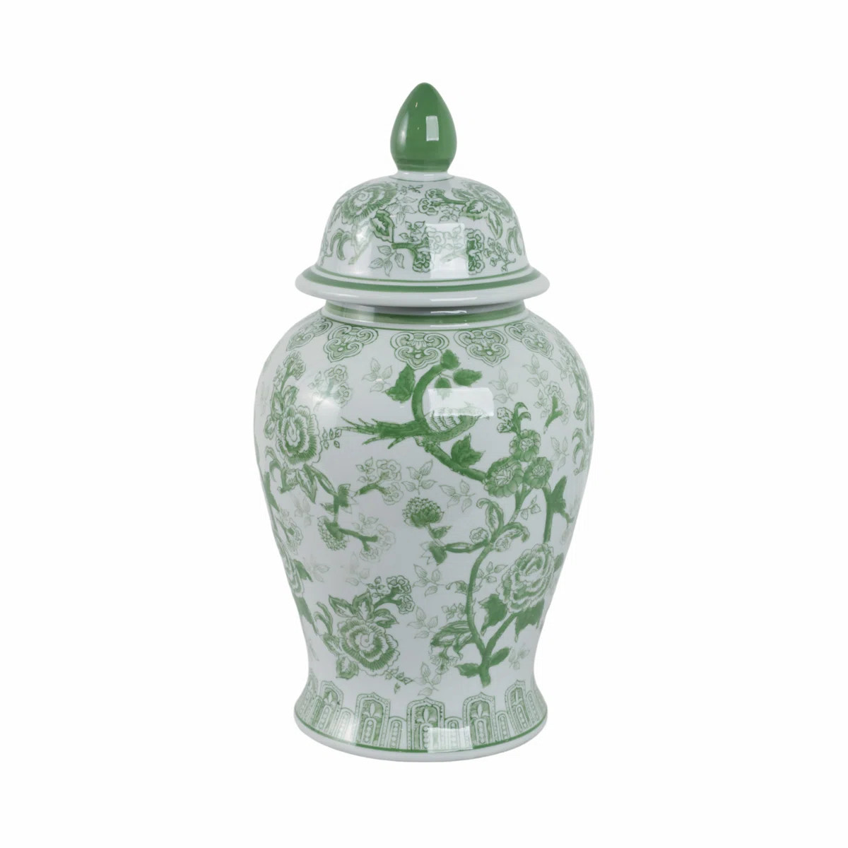 Ceramic Chinoiserie Ginger Jar Decorative Lidded Vessel in Classic Oriental Style | Wayfair North America