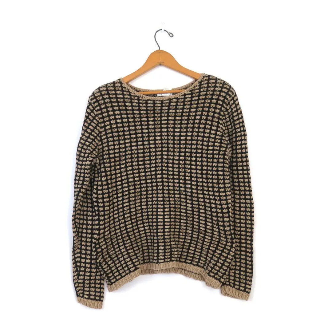 Black & Tan Sweater Vintage 00s Lightweight Cotton Sweater Women's Size Small - Etsy | Etsy (US)