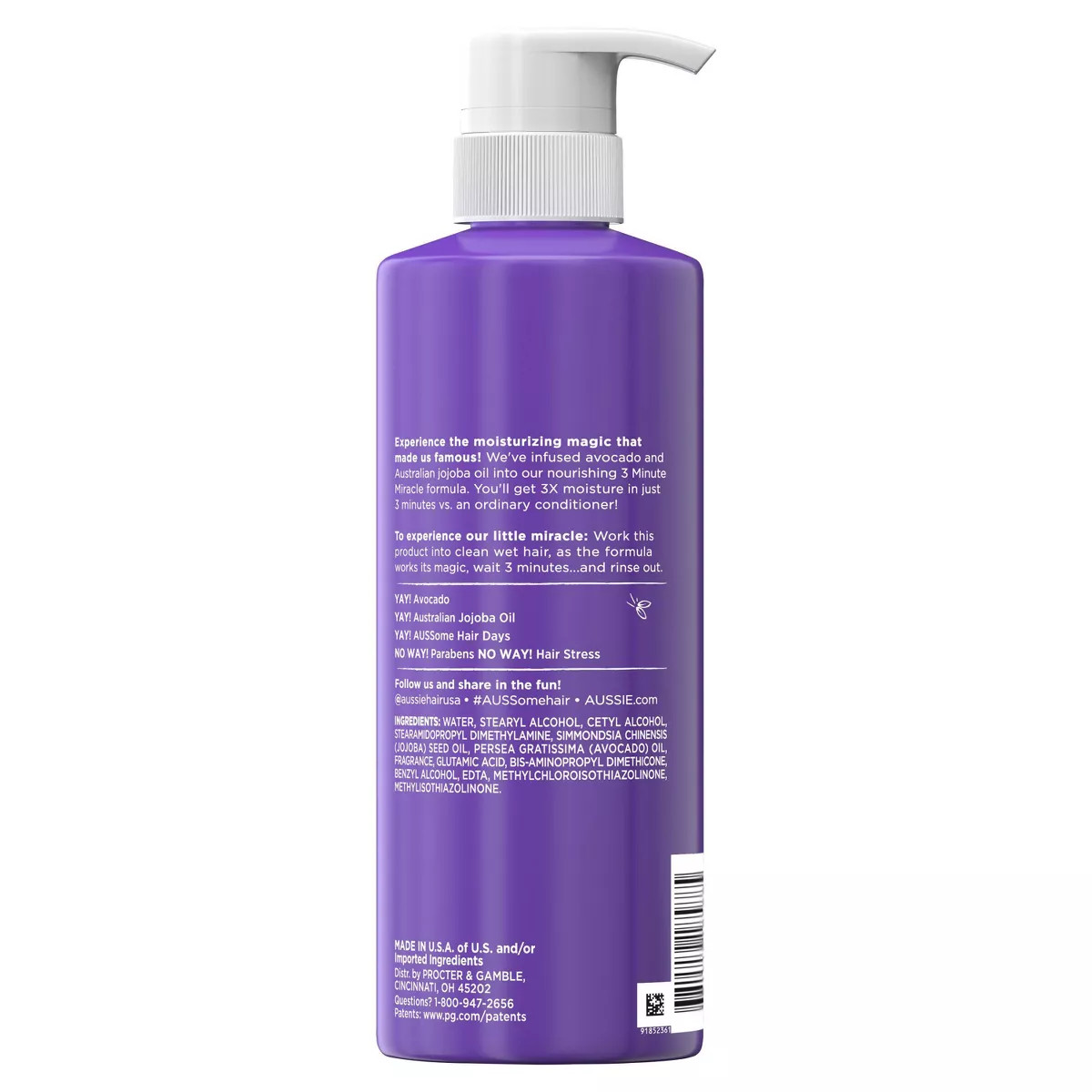 Aussie Miracle Moist with Avocado & Jojoba Oil, Paraben Free 3 Minute Miracle Conditioner - 16.0 ... | Target