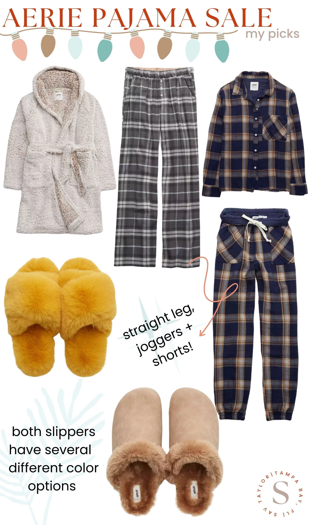 Just found the most perfect pajamas and they’re 30% off from Aerie! They always have the most comfortable and softest fabrics! I love that the bottoms are available in jogger style, straight leg and shorts, it makes them perfect for year-round wear. The closed slippers remind me of a mix between Birkenstocks and Ugg boots for a fraction of the price. I’m also loving the soft and fluffy vibes from the fuzzy sandals and robe, these are perfect for lounging  

#LTKunder50 #LTKsalealert #LTKHoliday