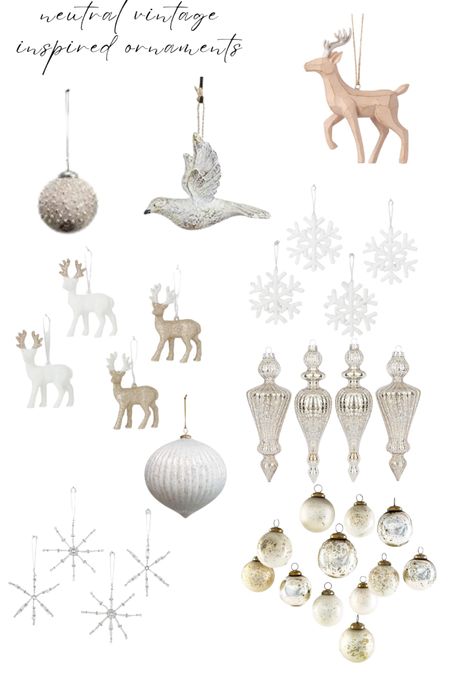 Decorate your Christmas tree with these beautiful vintage inspired neutral ornaments. With a variety of textures and styles, they will add so much character to your Christmas decor.

#LTKhome #LTKHoliday