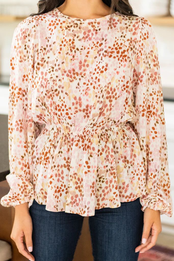 Dreaming Of Us Taupe Brown Watercolor Blouse | The Mint Julep Boutique