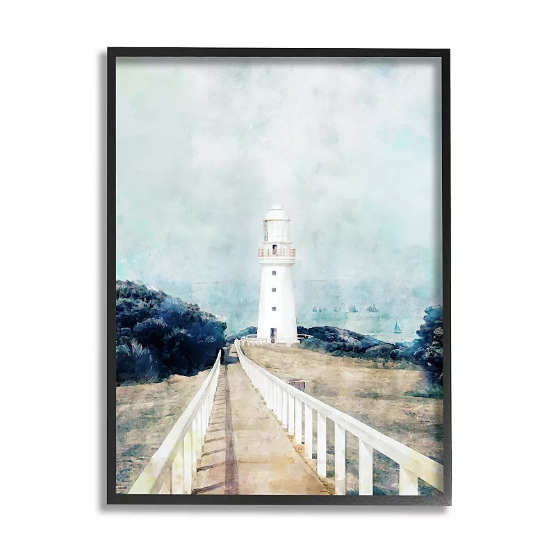 Stupell Home Decor Lighthouse Coastal Landscape Framed Wall Art, Multi | Kohl's
