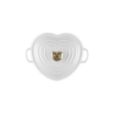 Le Creuset Cast Iron Traditional Heart Dish 1.25 Qt Peche Light Gold Heart Knob | Wayfair North America