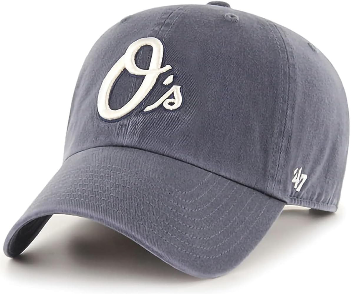47 Brand MLB Vintage Navy Primary Logo Clean Up Adjustable Baseball Cap Hat, Adult One Size Fits ... | Amazon (US)