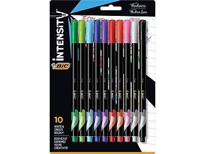 BIC - Intensity Fineliner Felt Pens, Fine Point, 10/Pack - Assorted Ink | Best Buy U.S.