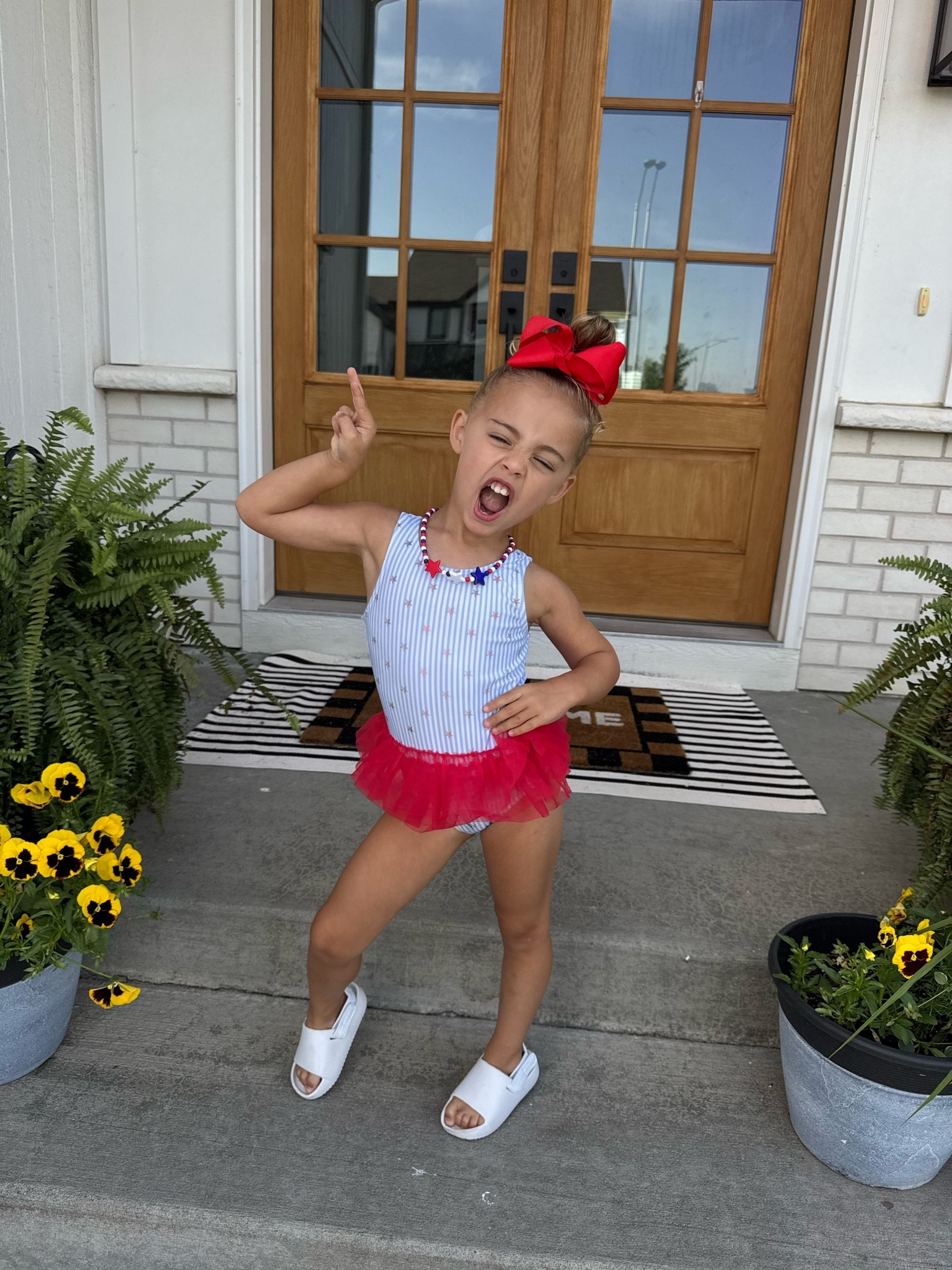 Are you kidding me with the little tutu on this festive suit?! 😍🇺🇸❤️ #4thofjuly #swimwear #kidsootd #walmart

#LTKSeasonal #LTKootd #LTKKids