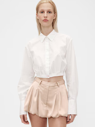 GapStudio Poplin Cropped Shirt | Gap (US)