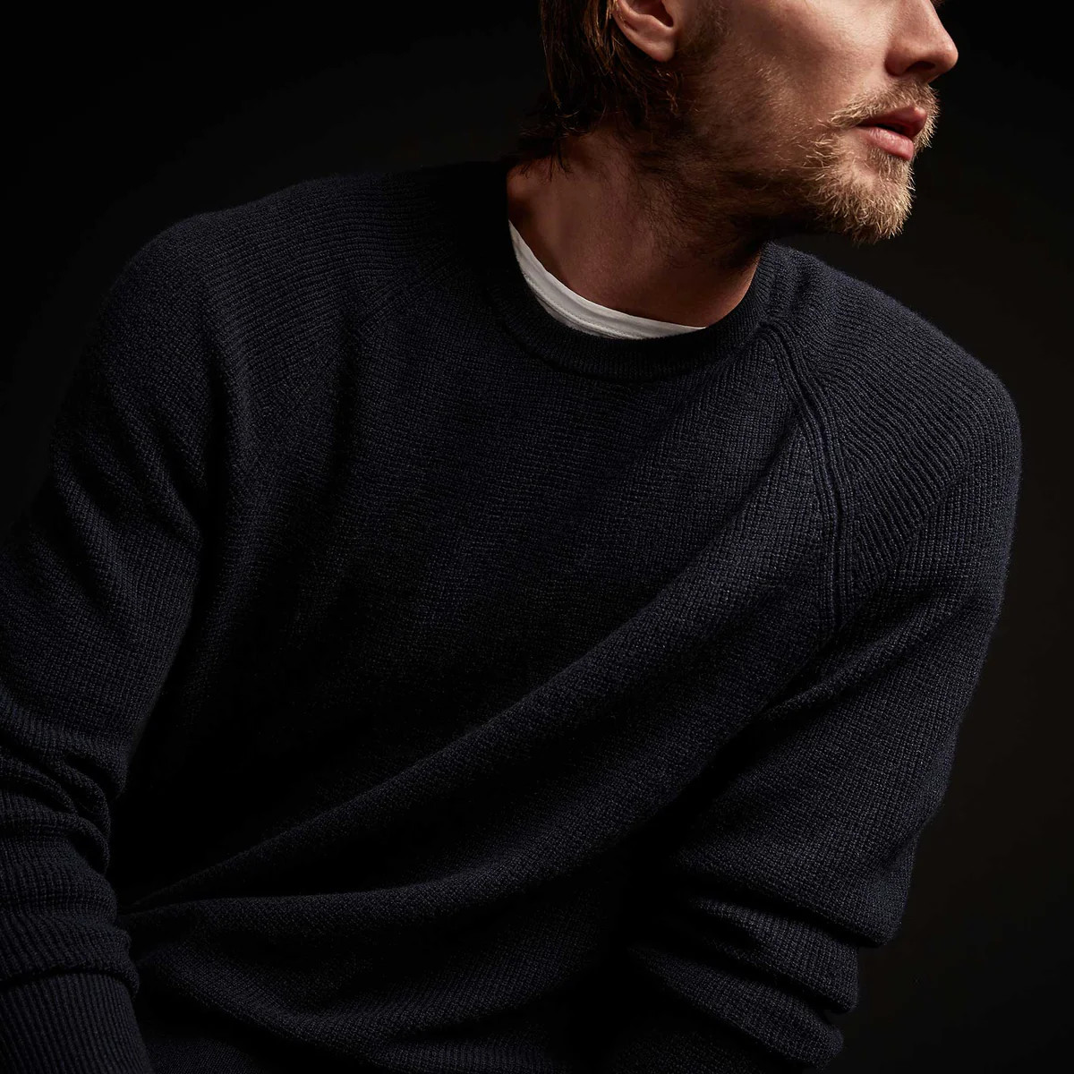 Cashmere Thermal Raglan Sweater - Navy | James Perse (US)