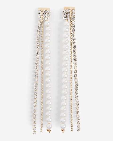 Pearl Chain Drop Earrings | Express