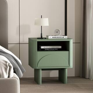 Manhattan Comfort Ella Modern Sage Green 1-Drawer 19.7 in. W Nightstand NS005-GR - The Home Depot | The Home Depot