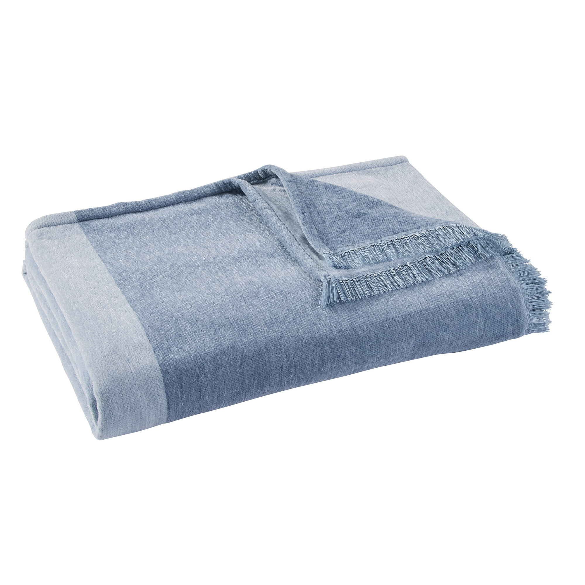 Better Homes & Gardens Woven Chenille Colorblock Throw Blanket, Blue Silver ,50x72 Inches | Walmart (US)