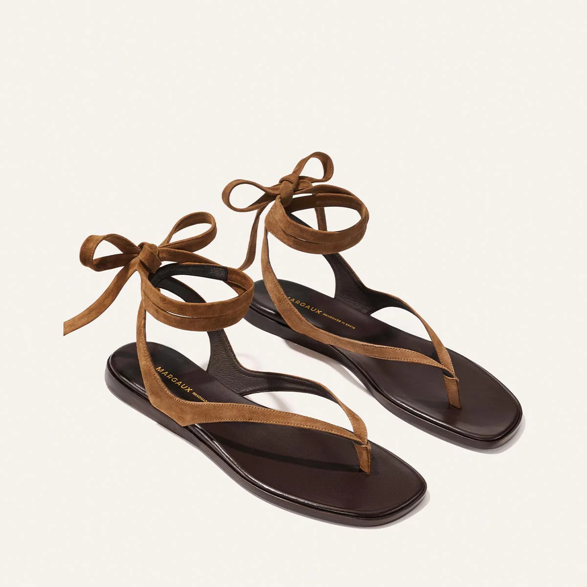 The Palermo Wrap Sandal - Nutmeg Suede | Margaux