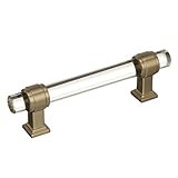 Amerock Glacio 3-3/4 in (96 mm) Center-to-Center Clear/Golden Champagne Cabinet Pull | Amazon (US)