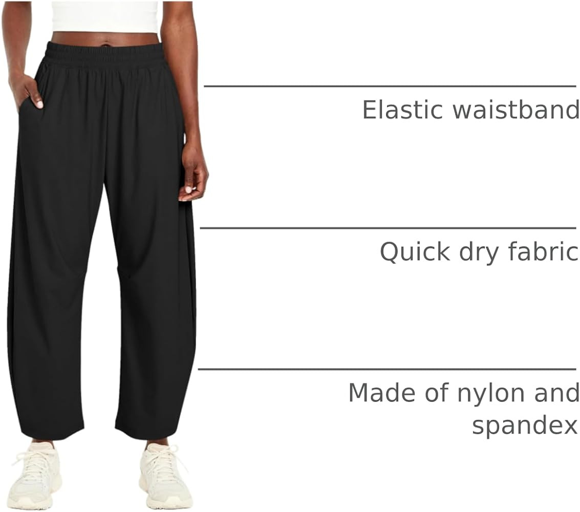 Ugerlov Womens Barrel Ankle Pants Quick Dry Lightweight Hiking Pants Wide Leg High Waisted Baggy ... | Amazon (US)