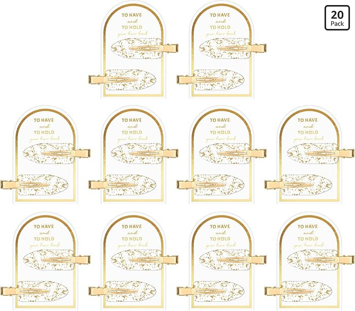 20 Pcs No Crease Hair Clips - Gold, Modern, Glitter, Formal, Unisex - 20 Count (Pack of 20) - Wed... | Amazon (US)
