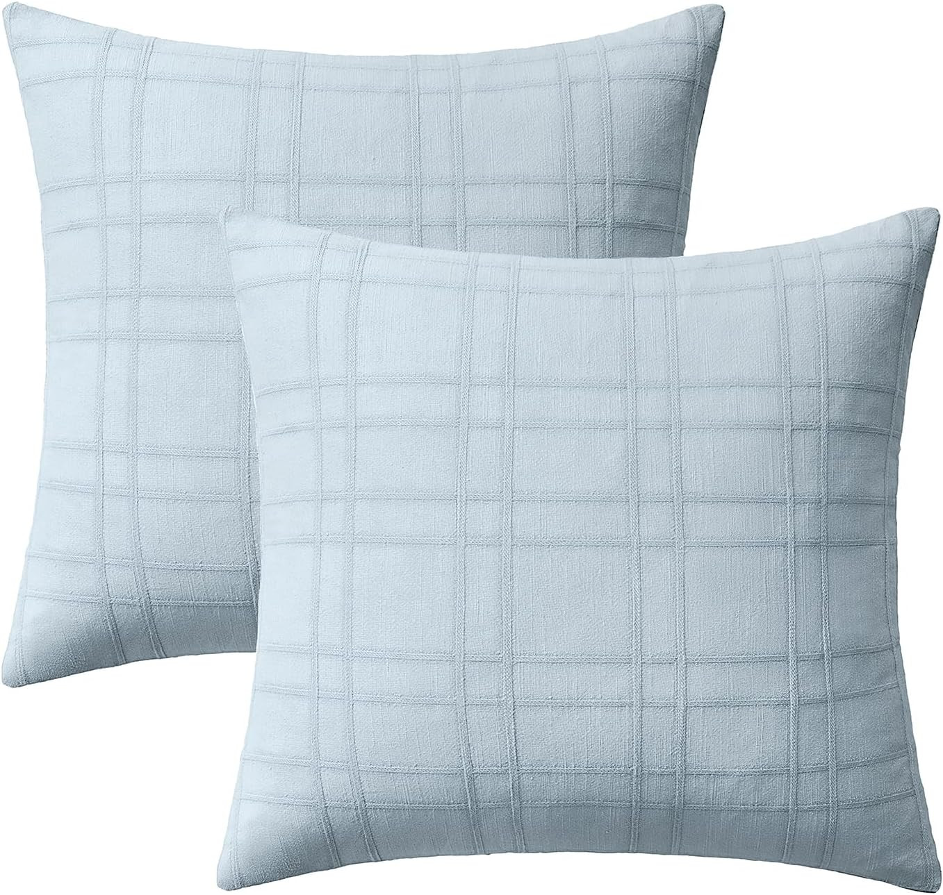 Amazon.com: MIULEE Decorative Linen Check Throw Pillow Covers Neutral Farmhouse Vintage Pillow Co... | Amazon (US)