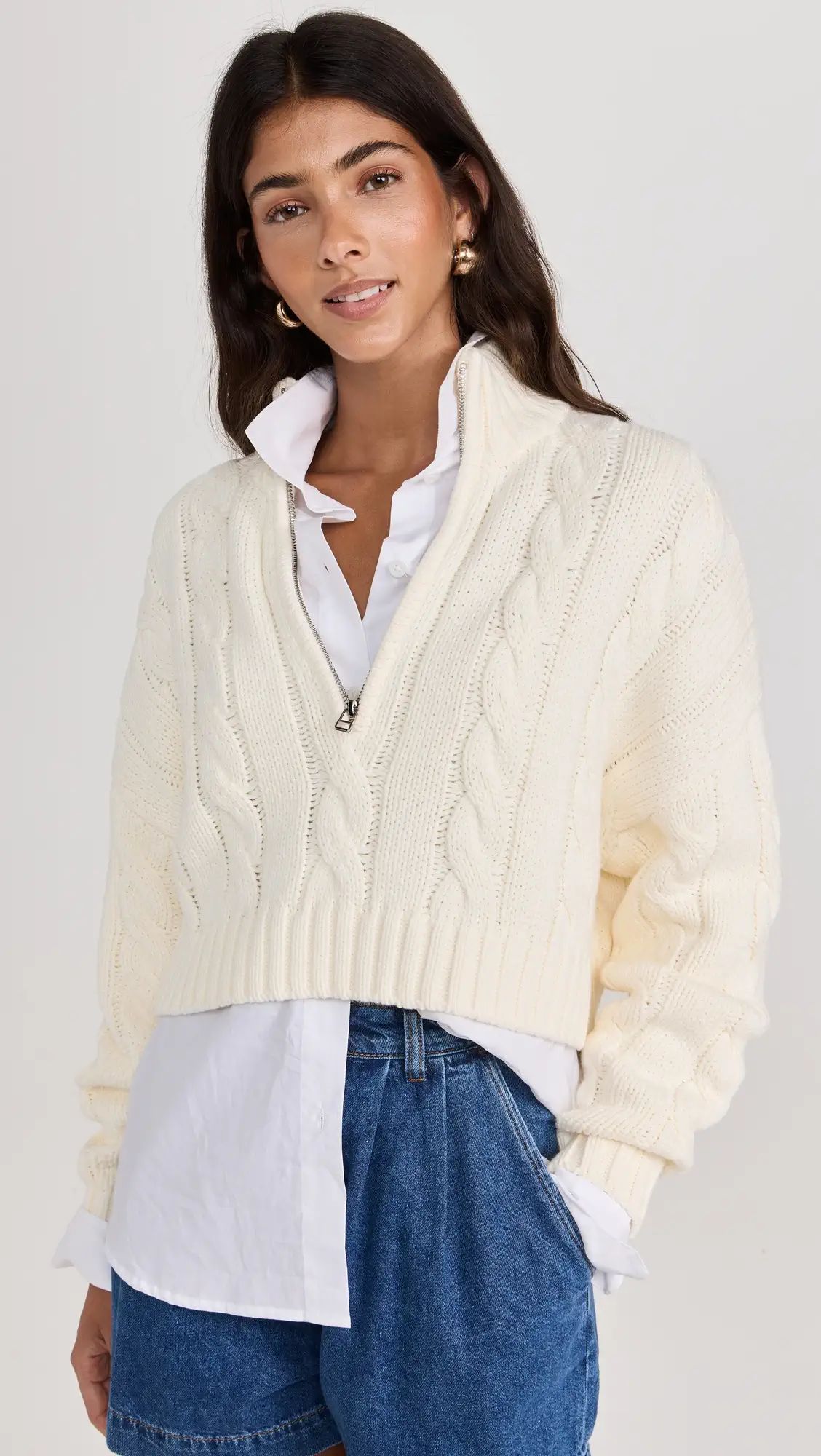 STAUD Cropped Hampton Sweater | Shopbop | Shopbop