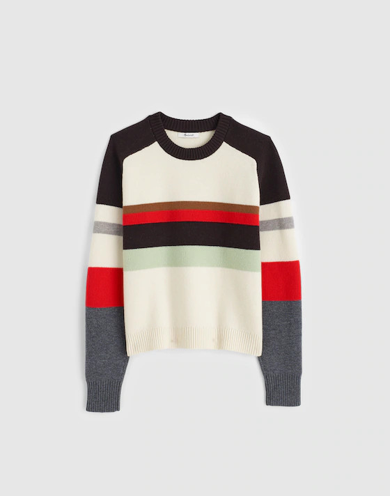 Raglan-Sleeve Sweater in Colorblock Merino Wool | Madewell