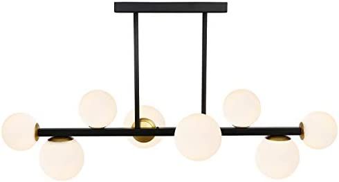 Light Society LS-C415-BK-FR Trieste 8 Chandelier/Island Light, Black/Frosted | Amazon (US)