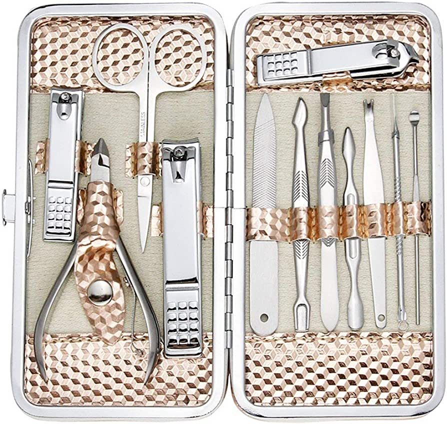 ZIZZON Professional Nail Care kit Manicure Grooming Set with Travel Case(Rose Gold) | Amazon (US)