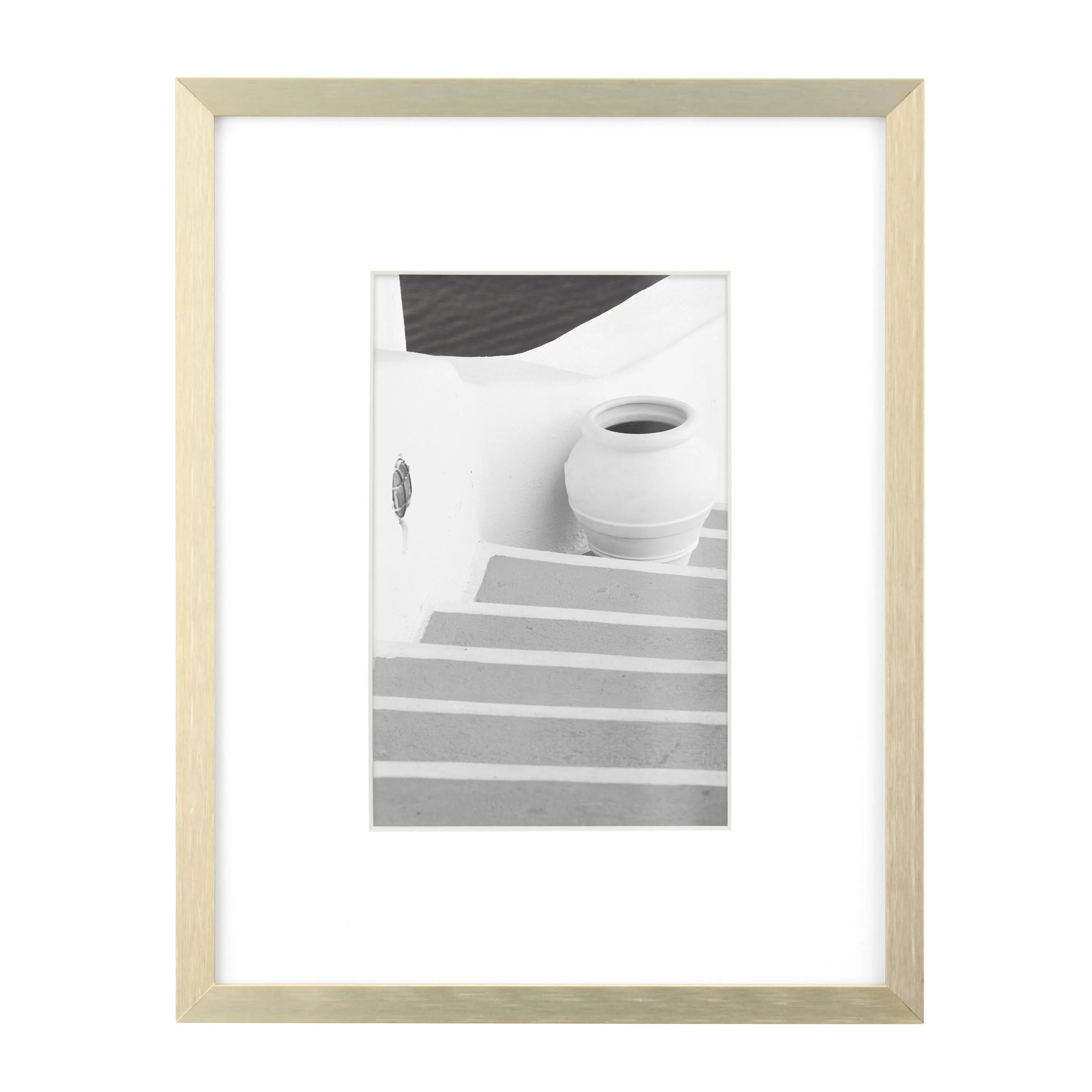 Better Homes & Gardens 7" x 9" Matted to 4" x 6" Metal Tabletop Picture Frame, Gold | Walmart (US)