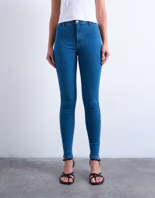 Topshop – Joni – Sehr eng geschnittene Skinny-Jeans in Mittelblau mit hohem Bund | ASOS | ASOS (Global)