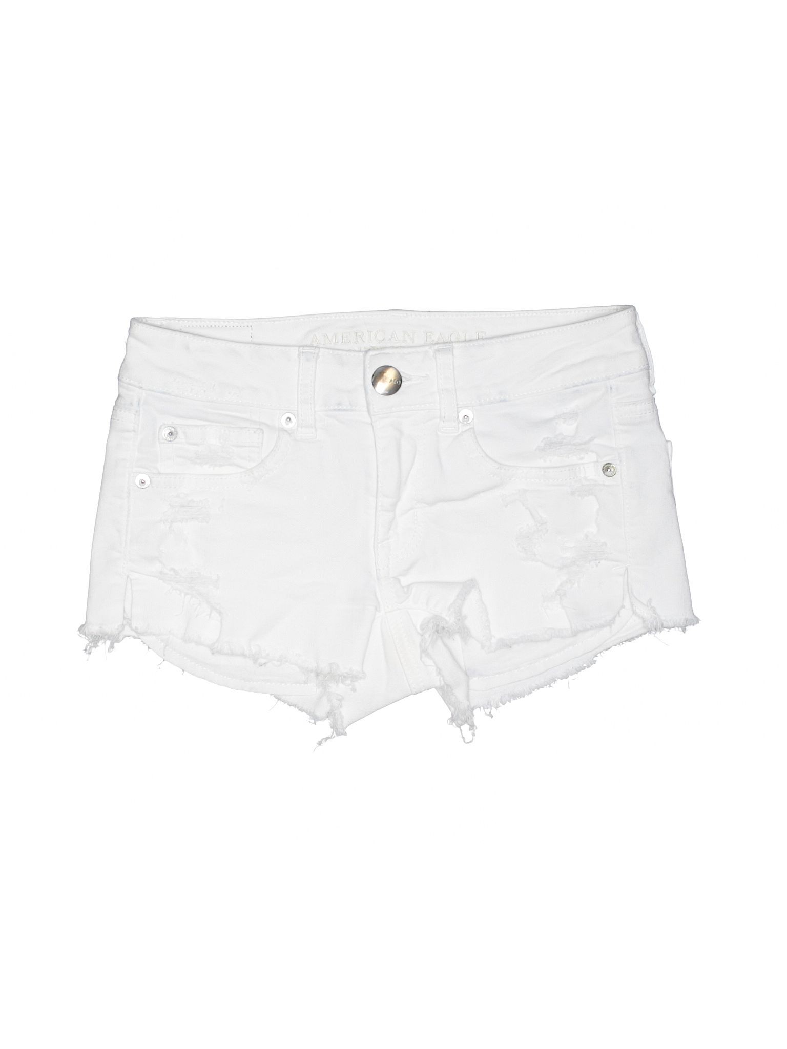 American Eagle Outfitters  Denim Shorts Size 00: White Women's Bottoms - 37535503 | thredUP