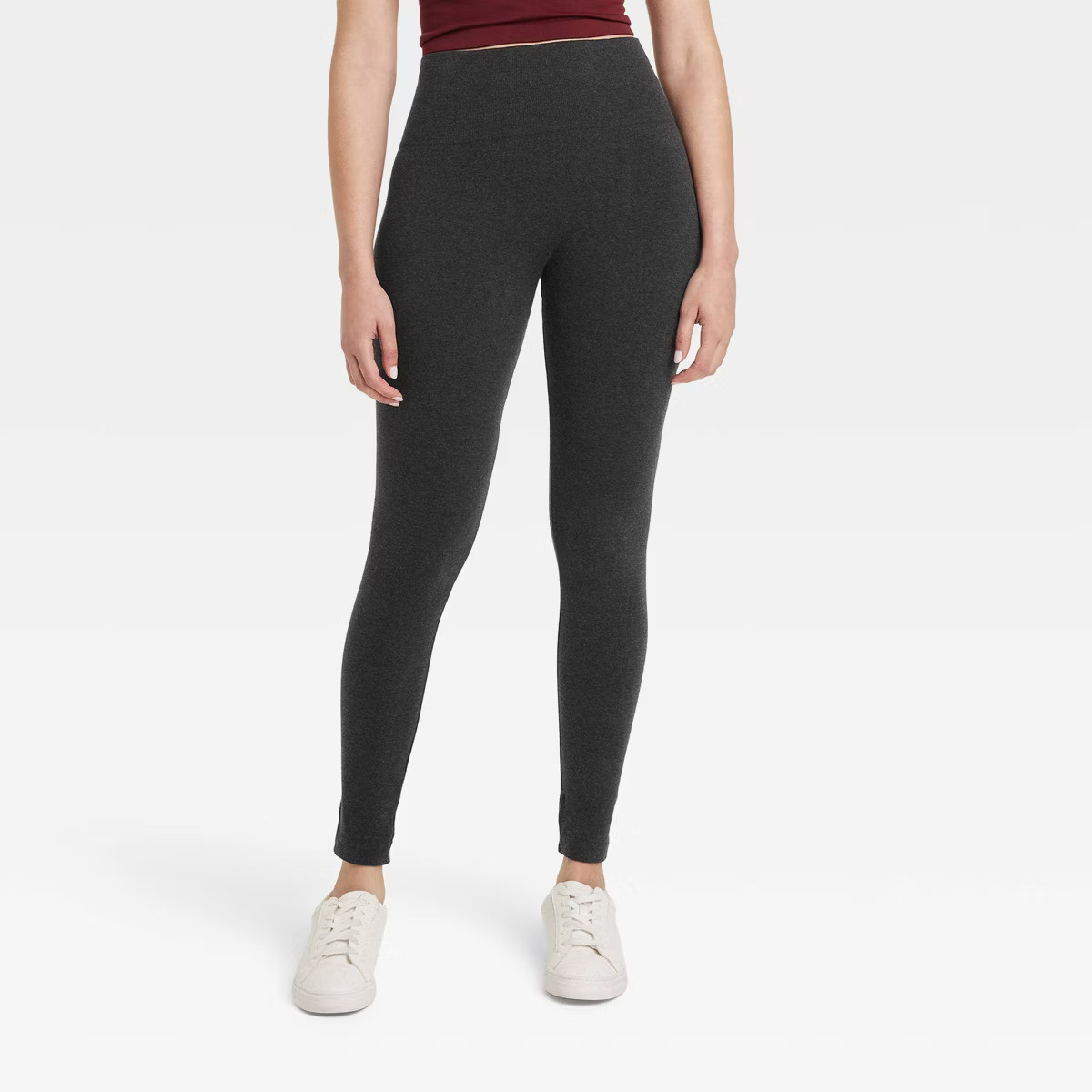 Women's High Waisted Cotton Seamless Fleece Lined Leggings - A New Day™ | Target