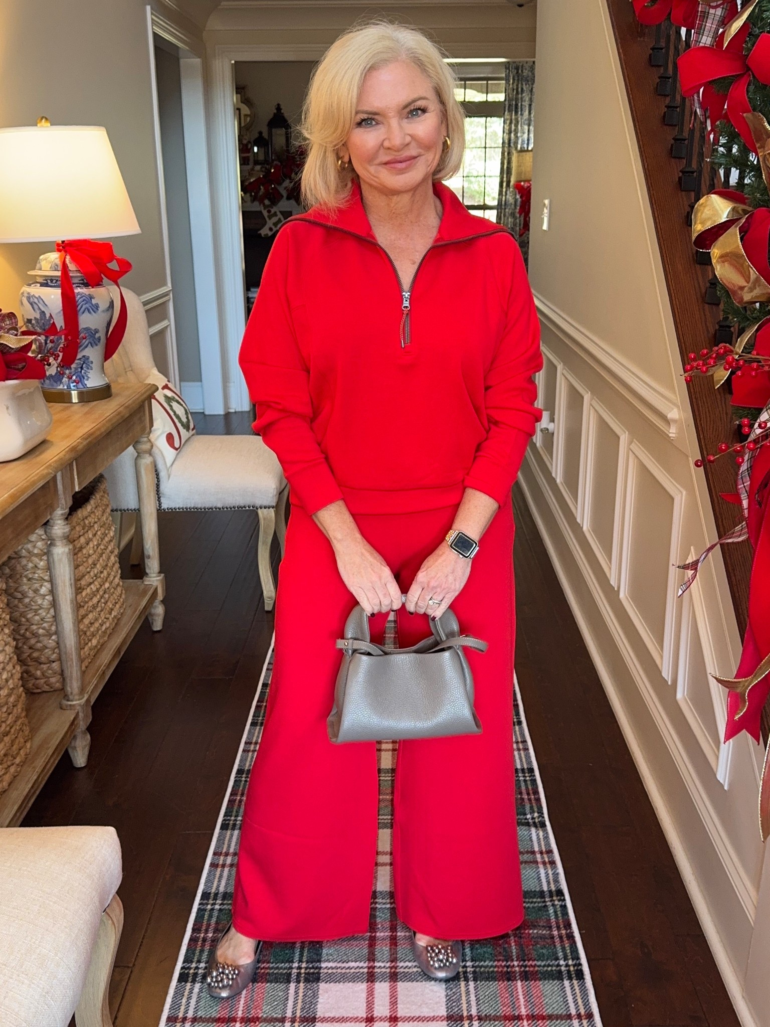 Holiday outfit that feels like pajamas? Yes please! My favorite SPANX Air Essentials is red hot in SPANX Red! I paired this set with ballet flats and a cute purse for a chic evening at home…yours or someone else’s! Wearing small top and Medium Petite pants. 

Matching set
Lounge set
Christmas outfit
Holiday party 
Petite fashion 
Cozy outfit

#stylewithserena
#petitefashion
#midlifefashion
#fashionover40
#genxstyle

#LTKPetite #LTKOver40 #LTKHoliday