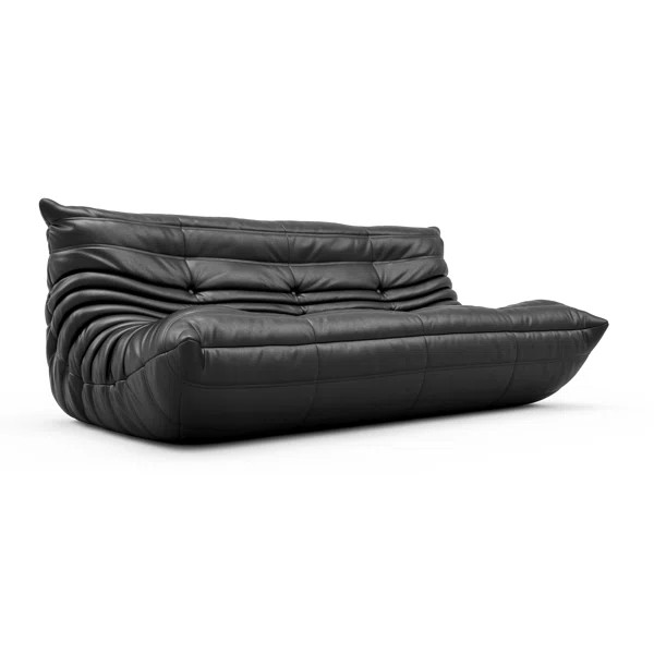 Armless Large Microfiber Leather 3-Seat Bean Bag Sofa | Wayfair North America