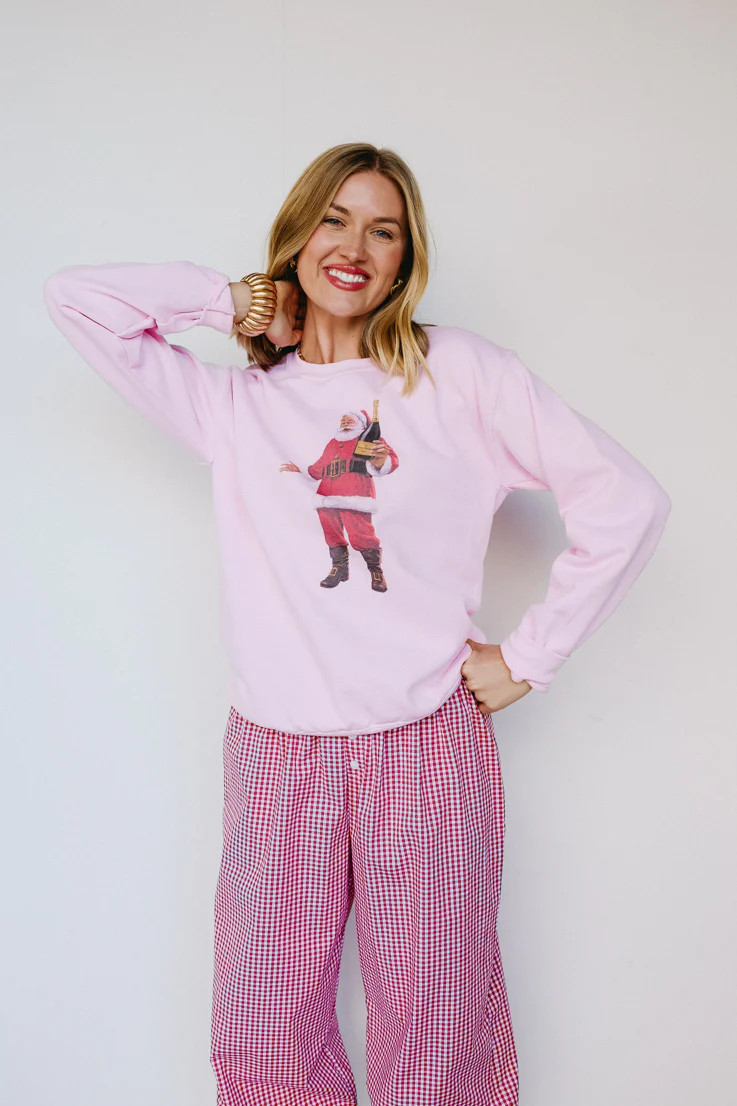 Champagne Santa Sweatshirt | Vestique