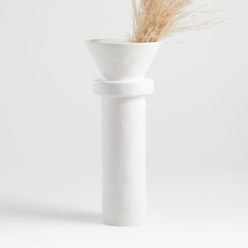 White Brutalist Vase + Reviews | Crate and Barrel | Crate & Barrel
