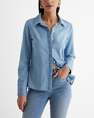 Relaxed Denim Portofino Shirt | Express