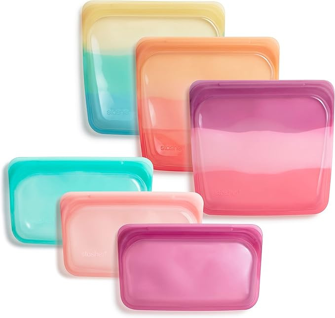Stasher Reusable Silicone Storage Bag, Food Storage Container, Microwave and Dishwasher Safe, Lea... | Amazon (US)