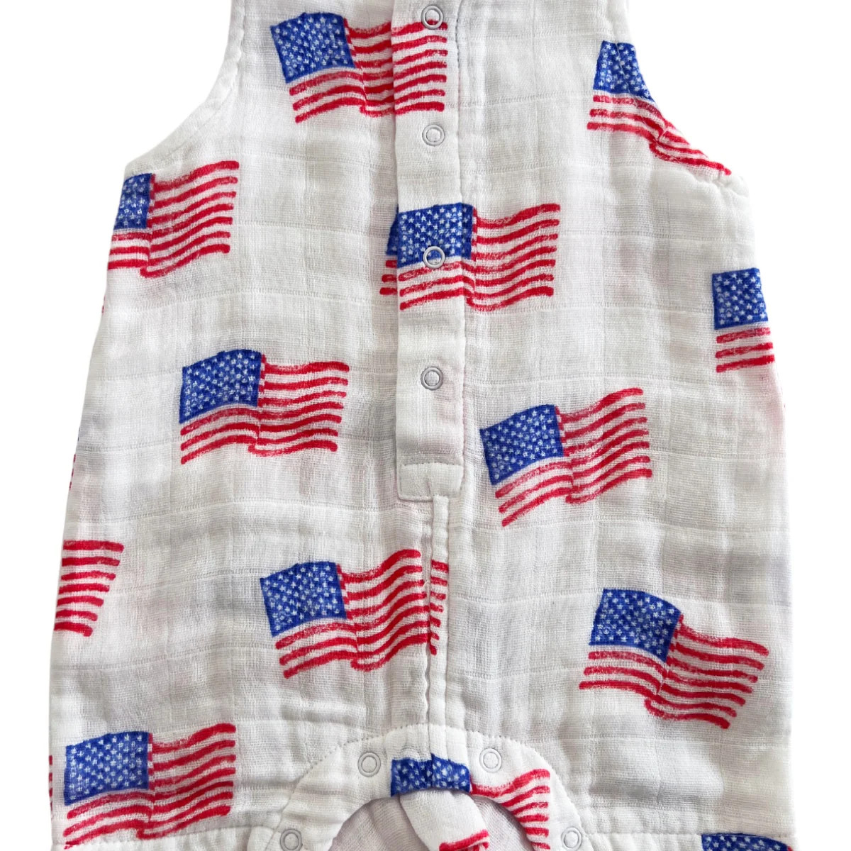 Muslin Shortie Romper, American Flag | SpearmintLOVE