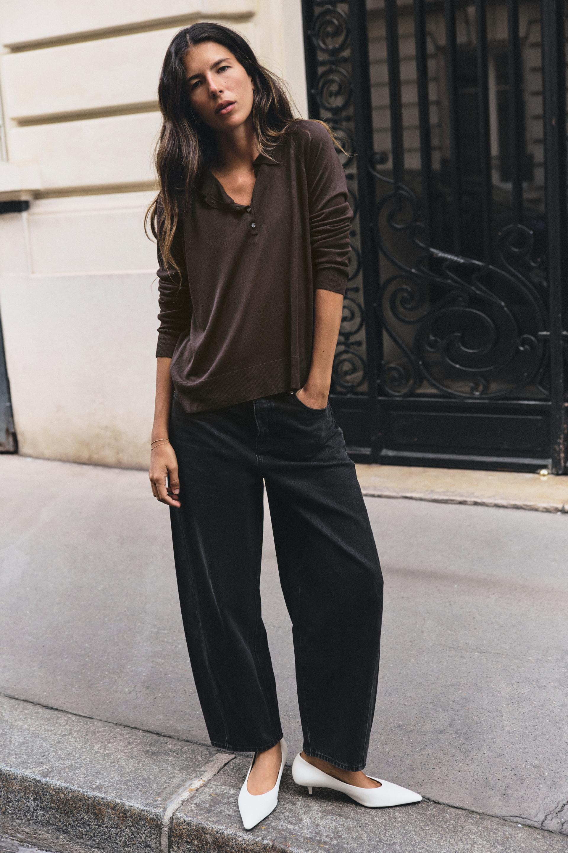 Zara - Plain Knit Polo - Brown - Xl - Woman | Zara US