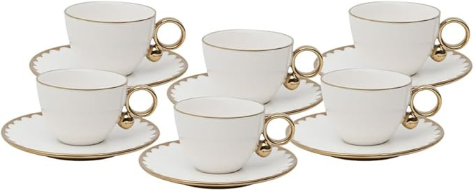 WOLFF - Conjunto 6 Xícaras de Chá de Porcelana com Pires Egg Branco 200ml | Amazon (BR)