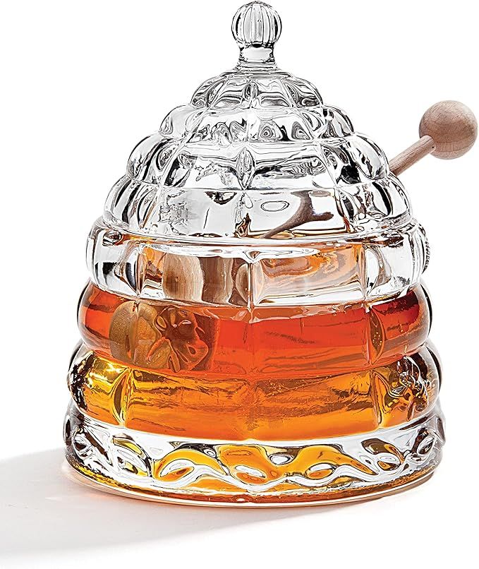 Amazon.com: Studio Silversmiths Crystal Honey Jar, Beehive Honey Dish with Dipper : Home & Kitche... | Amazon (US)