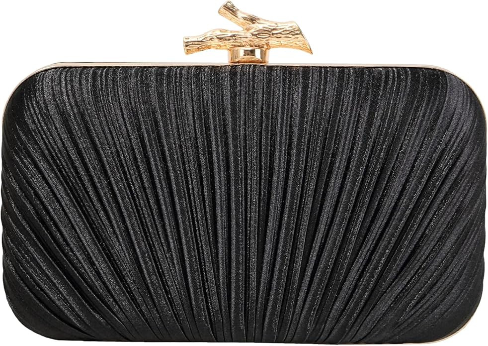 MR Clutch Purses for Women Evening Bag Satin Pleated Evening Bags for Women Formal Wedding Party ... | Amazon (US)