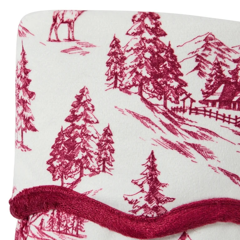 My Texas House Forrest Red/Ivory Velvet Christmas Stockings, 20" x 10" (2 Count) | Walmart (US)