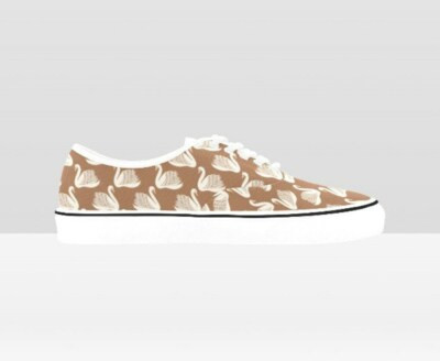 Swans Printed Lace Up Classic Canvas Sneakers - Tan and White | eBay US